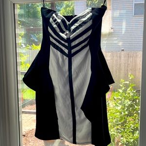 Womens strapless black and white dress